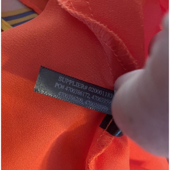 Lauren Black Label Size 8 Criss Cross Faux Wrap Poly Chiffon Stripe Dress - Picture 11 of 11